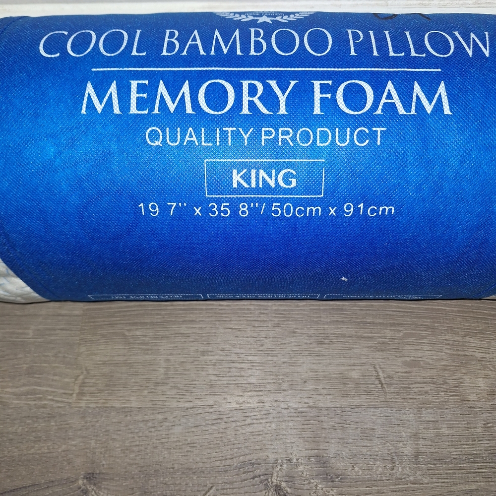 Cool Bamboo Pillow Memory Foam - Blue